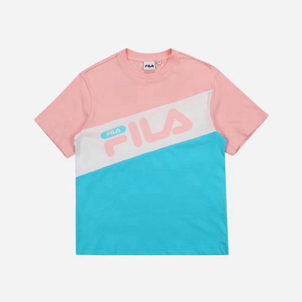 Camisetas Manga Corta Fila Niñas Rosas / Turquesa - Heritage S/S - España 290853PBT